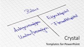  Presentation with white sheet - PPT theme enhanced with balance sheet - financial concept background and a white colored foreground