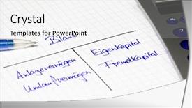  Presentation with currency financial concept macro - Presentation theme featuring balance sheet - financial concept background and a white colored foreground