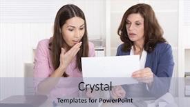  Presentation with woman in under wear - Presentation theme having balance sheet - successful teamwork under business woman background and a  colored foreground