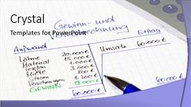  Presentation with balance - Beautiful slide set featuring balance sheet revenues and outgoing backdrop and a white colored foreground