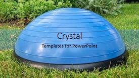  Presentation with balance - Presentation theme enhanced with balance training ball on green background and a  colored foreground