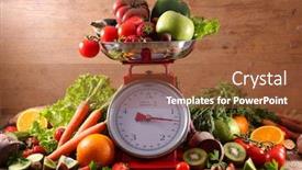  Presentation with balance - Audience pleasing theme consisting of balance-with-fruit-and-vegetable backdrop and a tawny brown colored foreground