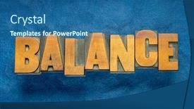  Presentation with equilibrium - Presentation theme featuring balance-word-in-vintage-wood background and a ocean colored foreground
