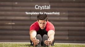  Presentation with athlete - Slide deck featuring balance work lifestyle - athlete male at the city background and a tawny brown colored foreground