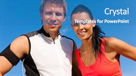  Presentation with sky day and night - Amazing presentation design having balance work lifestyle - fitness - young sportive couple backdrop and a teal colored foreground