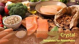  Presentation with balance diet - Audience pleasing PPT layouts consisting of balanced diet food concept backdrop and a red colored foreground