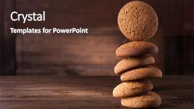  Presentation with oat - Beautiful slide deck featuring balanced food - pile of oat cookies balancing backdrop and a tawny brown colored foreground