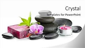  Presentation with spirituality zen meditation stone - Audience pleasing presentation consisting of balanced life - zen basalt stones soap backdrop and a white colored foreground