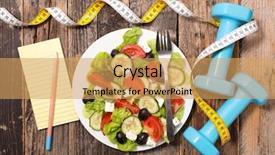  Presentation with diet - Slides enhanced with balanced meal plan - diet food concept background and a  colored foreground