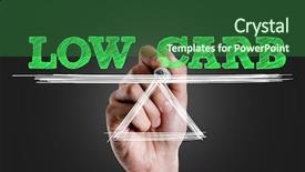  Presentation with fat low carb keto ketogenic - PPT theme consisting of balanced meal plan - hand drawing a balance background and a forest green colored foreground