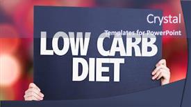  Presentation with diet - Presentation theme consisting of balanced meal plan - low carb diet card background and a ocean colored foreground