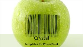  Presentation with coding binary code blue polygonal - Presentation with fresh apple with bar code background and a yellow colored foreground