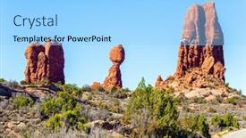  Presentation with arches - Slide deck enhanced with balanced-rock-picturesque-red-brown background and a light blue colored foreground