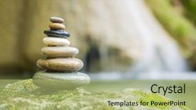  Presentation with zen - Colorful slide deck enhanced with balanced rock zen stack backdrop and a mint green colored foreground