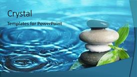  Presentation with balanced stones - PPT layouts enhanced with balanced stones in water background and a cyan colored foreground