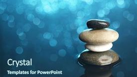  Presentation with stones - PPT theme enhanced with balanced stones in water background and a ocean colored foreground