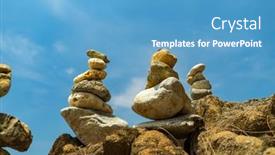  Presentation with balanced stones - Beautiful theme featuring balanced-stones-on-the-beach backdrop and a teal colored foreground