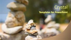  Presentation with balanced stones - Colorful slide deck enhanced with balanced-stones-on-the-beach backdrop and a tawny brown colored foreground
