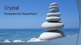  Presentation with balanced stones - Amazing presentation theme having balanced stones on the sea beach backdrop and a teal colored foreground