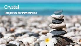  Presentation with spa meditation - Cool new presentation theme with balanced stones stack with frangipani backdrop and a teal colored foreground