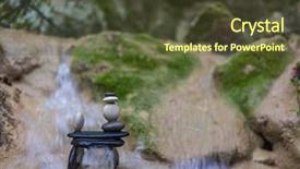 Presentation with waterfalls - Theme featuring balanced zenstones at the waterfalls background and a tawny brown colored foreground