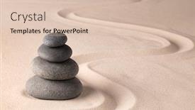  Presentation with spa meditation - Beautiful slide deck featuring balancing-a-stack-of-black backdrop and a lemonade colored foreground