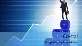  Presentation with stack - Colorful PPT layouts enhanced with balancing on top of dice backdrop and a light blue colored foreground