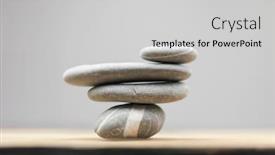 Presentation with zen - Audience pleasing slides consisting of balancing-pebbles-on-wooden-table backdrop and a light gray colored foreground
