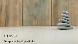  Presentation with zen - Amazing theme having balancing-pebbles-on-wooden-table backdrop and a light gray colored foreground