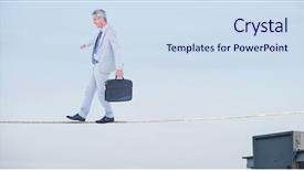  Presentation with portfolio - Amazing PPT theme having balancing portfolio - side view of businessman walking backdrop and a sky blue colored foreground