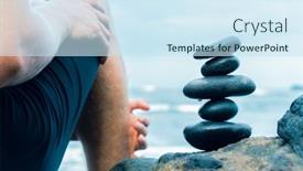  Presentation with pyramid - Audience pleasing slide deck consisting of balancing-stones-arranged backdrop and a sky blue colored foreground