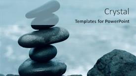  Presentation with pyramid - Presentation design featuring balancing-stones-arranged background and a light blue colored foreground