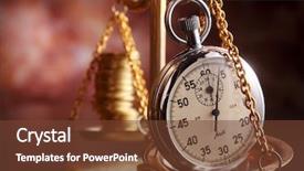  Presentation with time money - Colorful slides enhanced with balancing time and money backdrop and a tawny brown colored foreground
