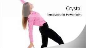  Presentation with falling person - Presentation theme featuring pink shirt and slip background and a white colored foreground