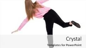  Presentation with falling person - PPT layouts featuring unsteady - balancing young business woman background and a white colored foreground