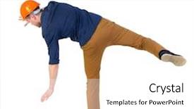  Presentation with sky diving man falling - Amazing slides having balancing young man or dodge backdrop and a white colored foreground