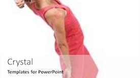  Presentation with falling person - PPT theme with balancing-young-woman-or-dodge background and a white colored foreground