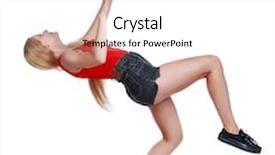  Presentation with falling person - Presentation theme having balancing young woman or dodge falling woman rear view people collection backside view of person isolated over white background long-haired blonde in shorts falling on his back background and a white colored foreground