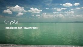  Presentation with hungary - Colorful presentation design enhanced with balaton-lake-summer-landscape backdrop and a seafoam green colored foreground