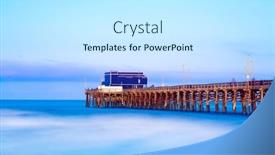  Presentation with vibrant blue - Colorful slide set enhanced with balboa-pier-in-newport-beach backdrop and a white colored foreground