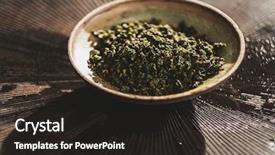  Presentation with balck - Audience pleasing PPT theme consisting of balck - tasty tea in a bowl backdrop and a dark gray colored foreground