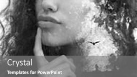  Presentation with balck - PPT theme having balck-and-white-concept-paintography background and a gray colored foreground