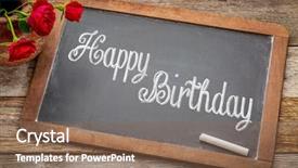  Presentation with birthday greetings - Colorful presentation design enhanced with balckboard - happy birthday greetings - white backdrop and a  colored foreground