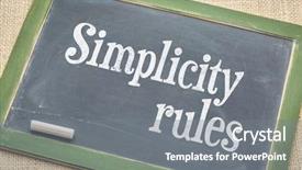  Presentation with blackboard english text welcome - Audience pleasing PPT theme consisting of balckboard - simplicity rules sign - white backdrop and a  colored foreground