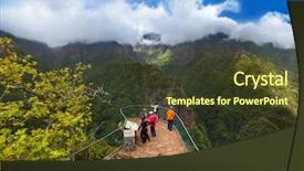  Presentation with travel - Slide deck with balcoes levada viewpoint in madeira background and a tawny brown colored foreground