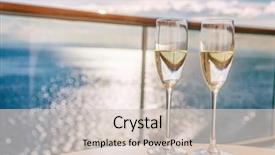  Presentation with champagne - PPT layouts featuring balcony deck with ocean background and a lemonade colored foreground