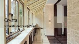  Presentation with pvc - Colorful PPT layouts enhanced with balcony gallery interior with pvc backdrop and a  colored foreground