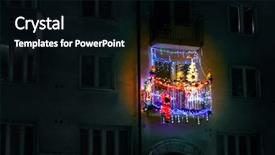  Presentation with street lights - Cool new slides with red jingle bells lights fir backdrop and a black colored foreground