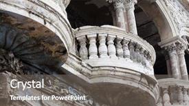  Presentation with old buildings - PPT layouts featuring balcony of the old building background and a gray colored foreground