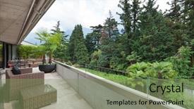  Presentation with garden - Amazing slides having balcony with comfortable garden furniture backdrop and a  colored foreground